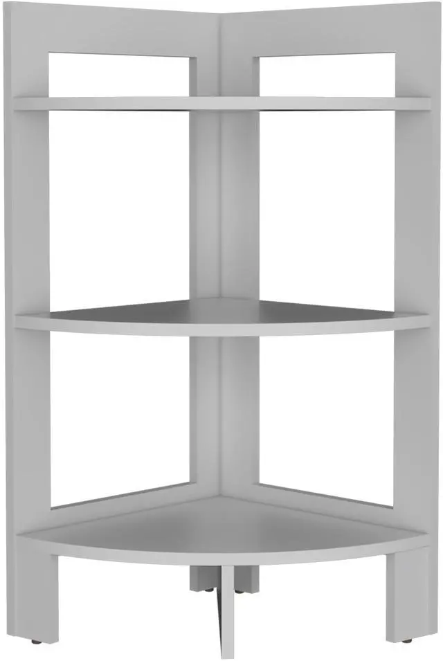 Alt view image 5 of 7 - Riga Corner 3-Tier Shelf Side Table  31.7" High , Sofa Table, End Table with Tray