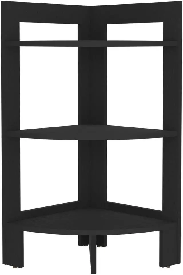 Alt view image 5 of 7 - Riga Corner 3-Tier Shelf Side Table  31.7" High , Sofa Table, End Table with Tray