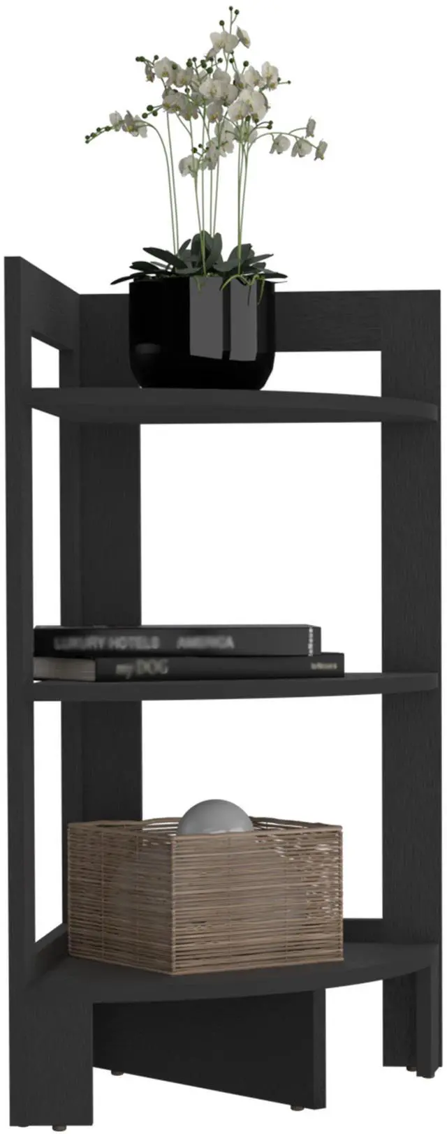 Alt view image 6 of 7 - Riga Corner 3-Tier Shelf Side Table  31.7" High , Sofa Table, End Table with Tray