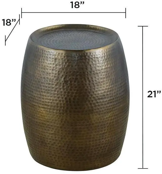 Alt view image 2 of 6 - ET501 Modern Contemporary Aluminum material 21" Height End Table, Side Table with Glossy Hand Hammered Design Antique Gold      same asG150108435  (NJ inventory)