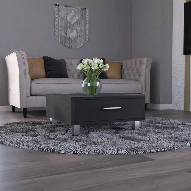 Main image of Beijing Coffee Table, One Drawer, Four Legs  -Black