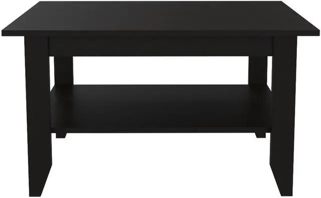 Alt view image 2 of 7 - Essential Coffee Table, One Shelf, Four Legs -Black