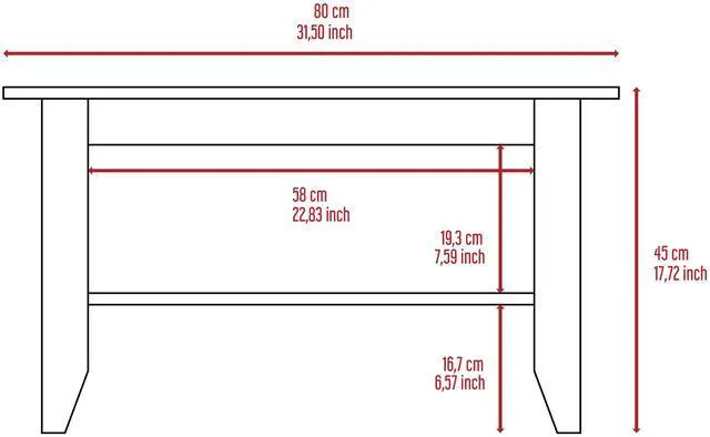 Alt view image 7 of 7 - Essential Coffee Table, One Shelf, Four Legs -Black