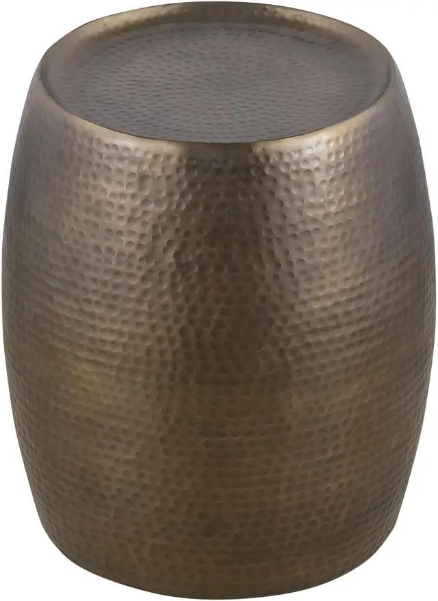 Alt view image 4 of 6 - ET501 Modern Contemporary Aluminum material 21" Height End Table, Side Table with Glossy Hand Hammered Design Antique Gold      same asG150108435  (NJ inventory)