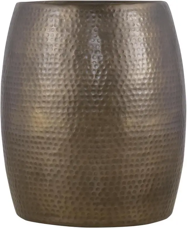 Alt view image 5 of 6 - ET501 Modern Contemporary Aluminum material 21" Height End Table, Side Table with Glossy Hand Hammered Design Antique Gold      same asG150108435  (NJ inventory)