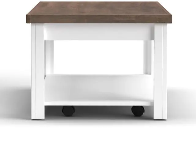 Alt view image 5 of 7 - 48 inch Hampton Coffee Table, No Assembly Required, Jasmine Whitewash and Barnwood Finish
