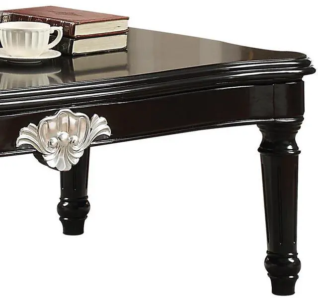 Alt view image 3 of 6 - Black Coffee Table with Turned Legs