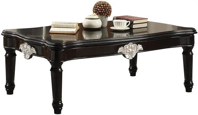 Alt view image 2 of 6 - Black Coffee Table with Turned Legs