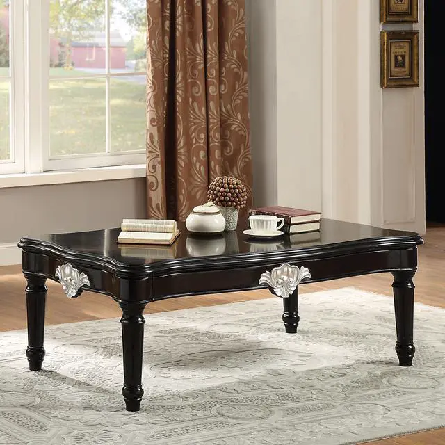 Main image of Black Coffee Table with Turned Legs