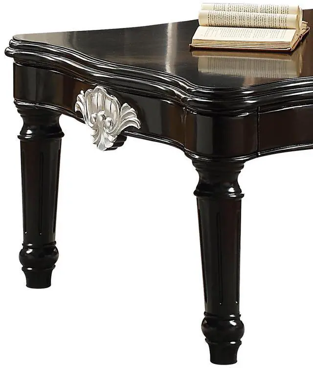 Alt view image 4 of 6 - Black Coffee Table with Turned Legs