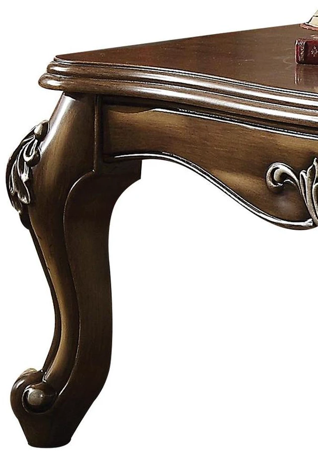 Alt view image 2 of 5 - Antique Oak Coffee Table with Queen Anne Legs