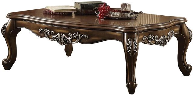 Main image of Antique Oak Coffee Table with Queen Anne Legs