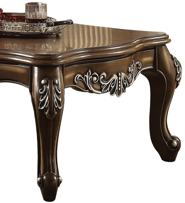 Alt view image 3 of 5 - Antique Oak Coffee Table with Queen Anne Legs