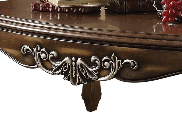 Alt view image 4 of 5 - Antique Oak Coffee Table with Queen Anne Legs