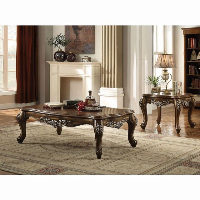 Alt view image 5 of 5 - Antique Oak Coffee Table with Queen Anne Legs