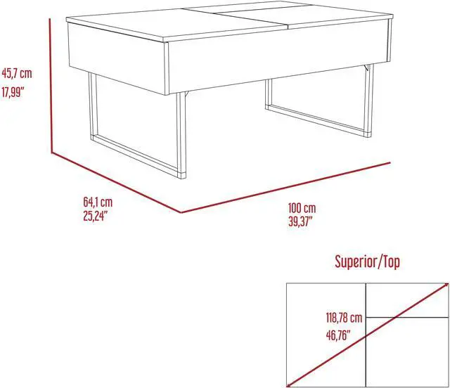 Alt view image 4 of 7 - Beyond Lift Top Coffee, Two Legs, One Drawer -Espresso / Onyx