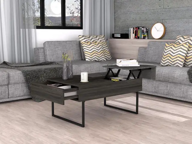Alt view image 5 of 7 - Beyond Lift Top Coffee, Two Legs, One Drawer -Espresso / Onyx