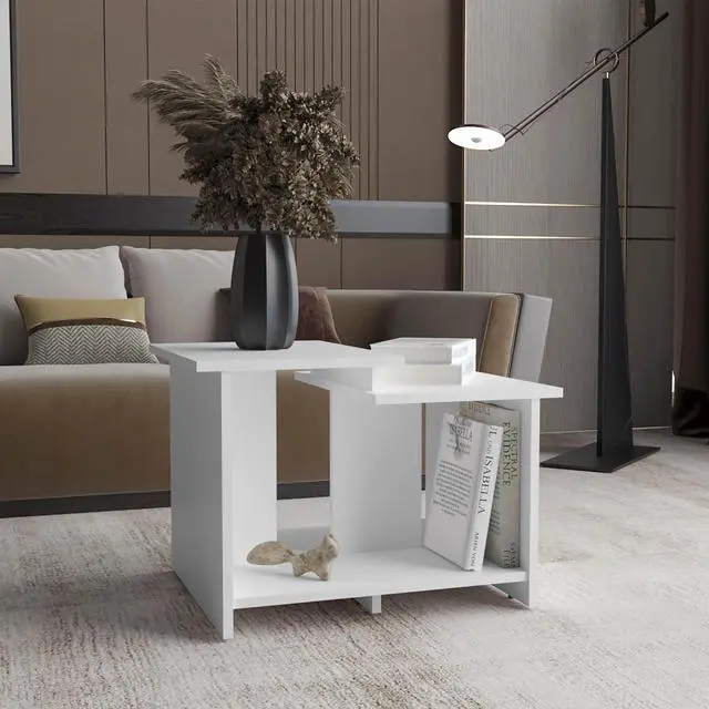 Main image of Weman 23.6" W  Coffee Table with Open Shelf Living Room, Home Office Storage White