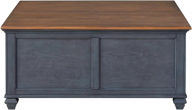 Alt view image 4 of 7 - 40 inch Lift-Top Coffee Table, No Assembly Required, Corduroy Blue Finish