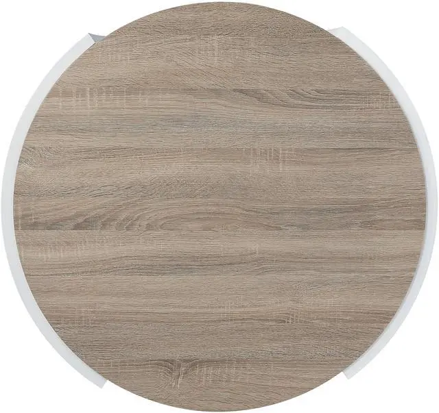 Alt view image 4 of 7 - Oak and White High Gloss 1-Drawer Coffee Table