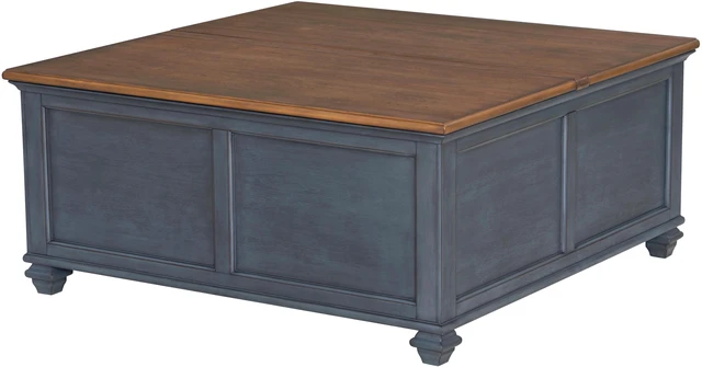 Alt view image 5 of 7 - 40 inch Lift-Top Coffee Table, No Assembly Required, Corduroy Blue Finish