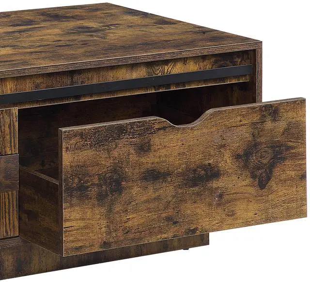 Alt view image 6 of 7 - Bellarosa Rustic Oak Finish Coffee Table