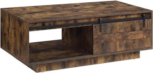 Alt view image 2 of 7 - Bellarosa Rustic Oak Finish Coffee Table