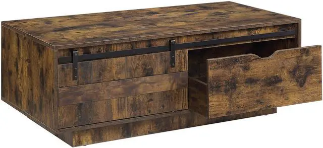 Alt view image 4 of 7 - Bellarosa Rustic Oak Finish Coffee Table