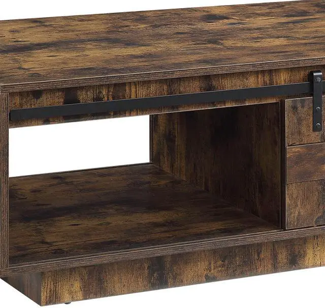 Alt view image 7 of 7 - Bellarosa Rustic Oak Finish Coffee Table