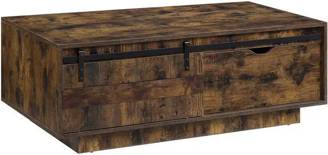 Alt view image 5 of 7 - Bellarosa Rustic Oak Finish Coffee Table