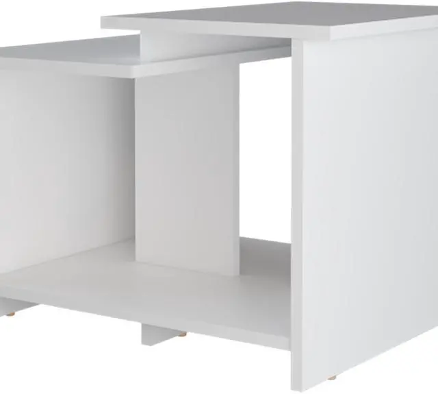Alt view image 5 of 7 - FM FURNITURE Naco Coffee Table with Open Storage, Melamine Finish, White
