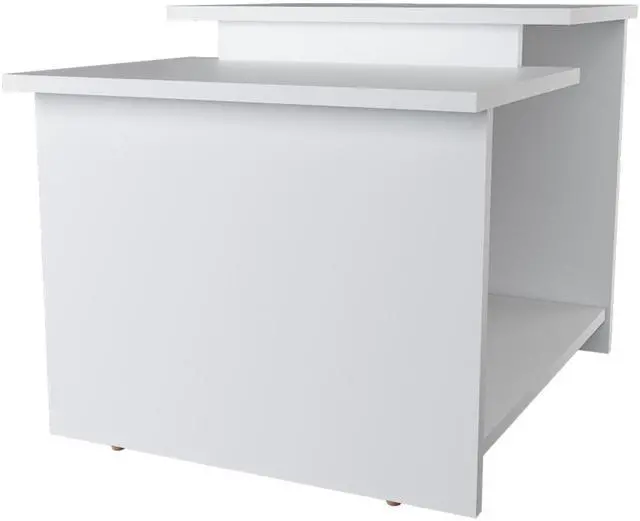 Alt view image 6 of 7 - FM FURNITURE Naco Coffee Table with Open Storage, Melamine Finish, White