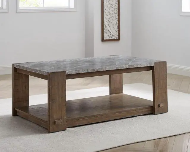 Alt view image 5 of 7 - Libby - Sintered Stone Coffee Table With Casters - Brown
