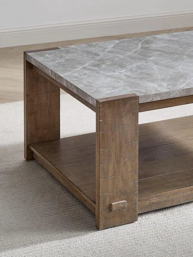 Alt view image 7 of 7 - Libby - Sintered Stone Coffee Table With Casters - Brown