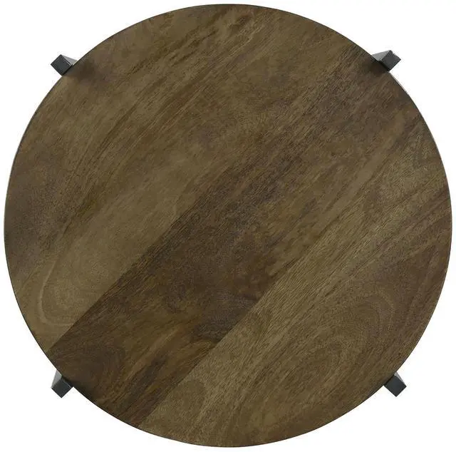 Alt view image 4 of 5 - Natural and Gunmetal Accent Table with Bottom Shelf
