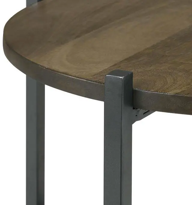 Alt view image 5 of 5 - Natural and Gunmetal Accent Table with Bottom Shelf