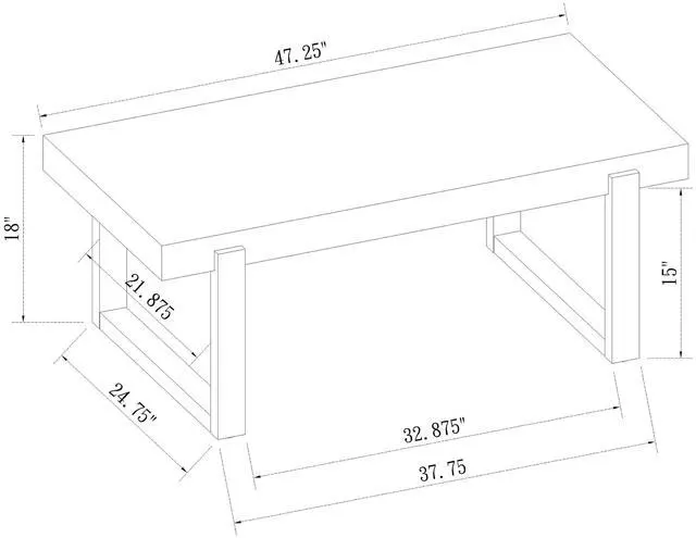 Alt view image 6 of 7 - Gwen White High Gloss and Natural Coffee Table with Sled Base
