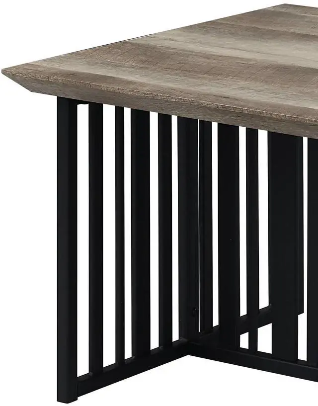 Alt view image 4 of 6 - Zudora Antique Oak & Black Finish Coffee Table