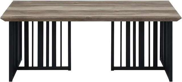 Alt view image 3 of 6 - Zudora Antique Oak & Black Finish Coffee Table