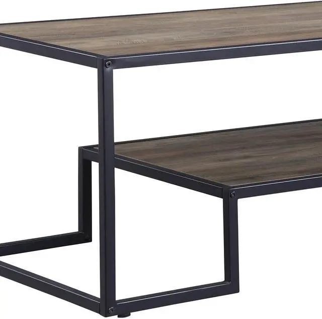 Alt view image 7 of 7 - Idella Rustic Oak & Black Finish Coffee Table
