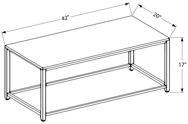 Alt view image 3 of 4 - Coffee Table, Accent, Cocktail, Rectangular, Living Room, 42" L, Brown Tile, Brown Metal, Transitional