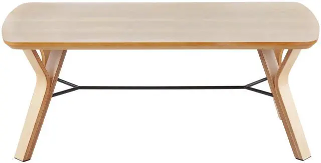 Alt view image 4 of 5 - Folia Mid-Century Modern Coffee Table in Natural Wood by LumiSource
