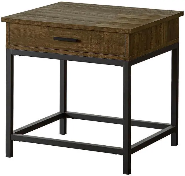 Alt view image 2 of 5 - Brown Oak and Sandy Black Square End Table