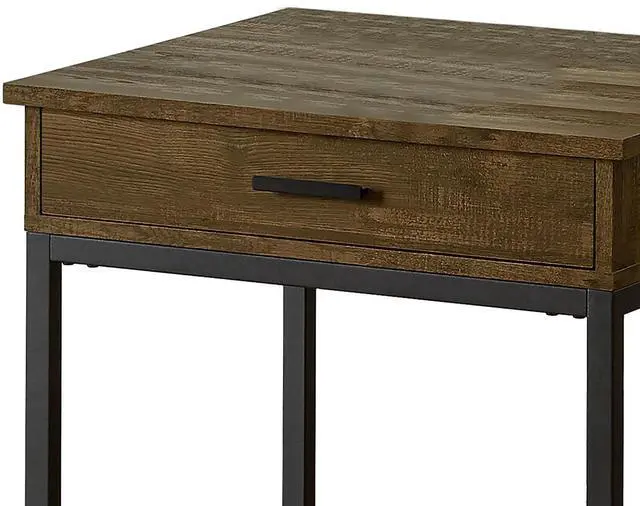 Alt view image 3 of 5 - Brown Oak and Sandy Black Square End Table
