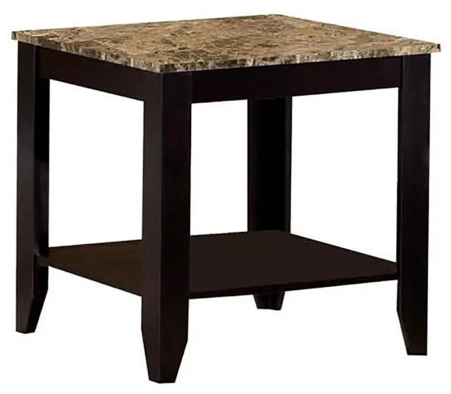 Alt view image 3 of 5 - Cappuccino 3-Piece Faux Marble Top Occasional Set