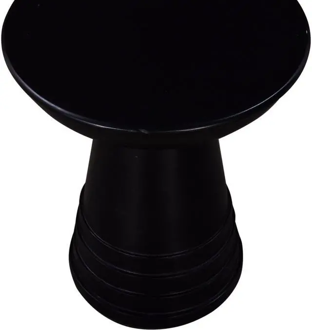 Alt view image 4 of 6 - Classic 16 in. Solid Wood Round Side/End Table, Living Room Sofa Side Table, Home Decor Furniture, Black