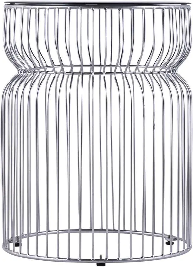 Alt view image 5 of 6 - ET901 Modern Contemporary Metal Nested base and Tinted tempered glass top material 21" Height End Table, Side Table for Living room, Chrome