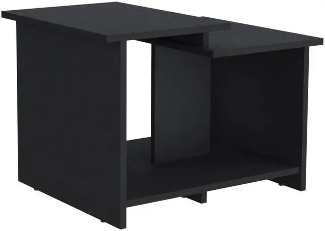 Alt view image 2 of 7 - Weman 23.6" W  Coffee Table with Open Shelf Living Room, Home Office Storage Black