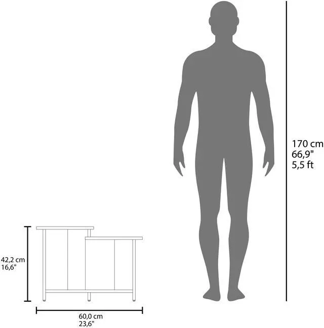 Alt view image 4 of 7 - Weman 23.6" W  Coffee Table with Open Shelf Living Room, Home Office Storage Black