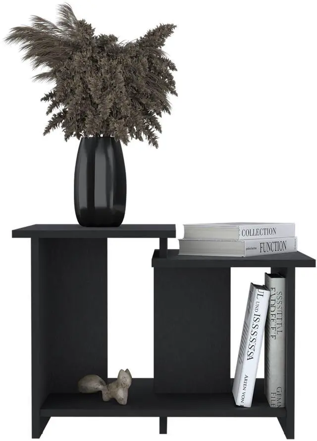 Alt view image 7 of 7 - Weman 23.6" W  Coffee Table with Open Shelf Living Room, Home Office Storage Black